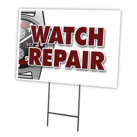 Signmission Watch Repair Yard Sign & Stake outdoor plastic coroplast window, C-1216-DS-Watch Repair C-1216-DS-Watch Repair